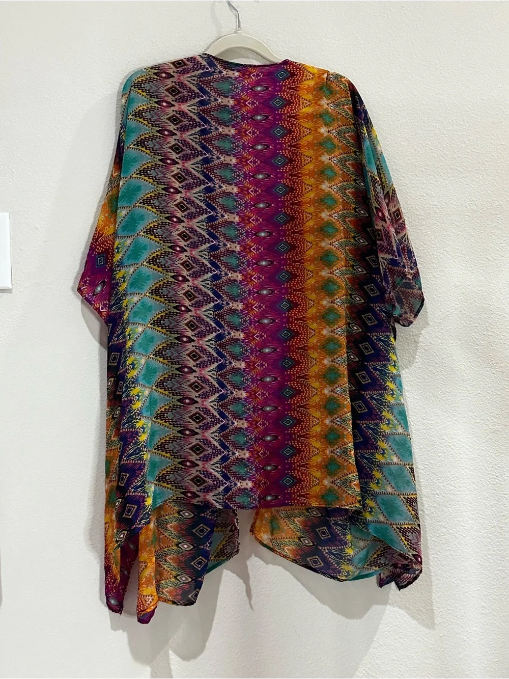 La Blanca Vibrant Aztec Print Kimono in Purple, Turquoise & Orange